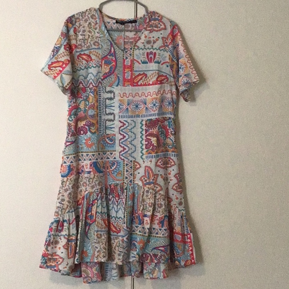 Tolani mixed media paisley dress